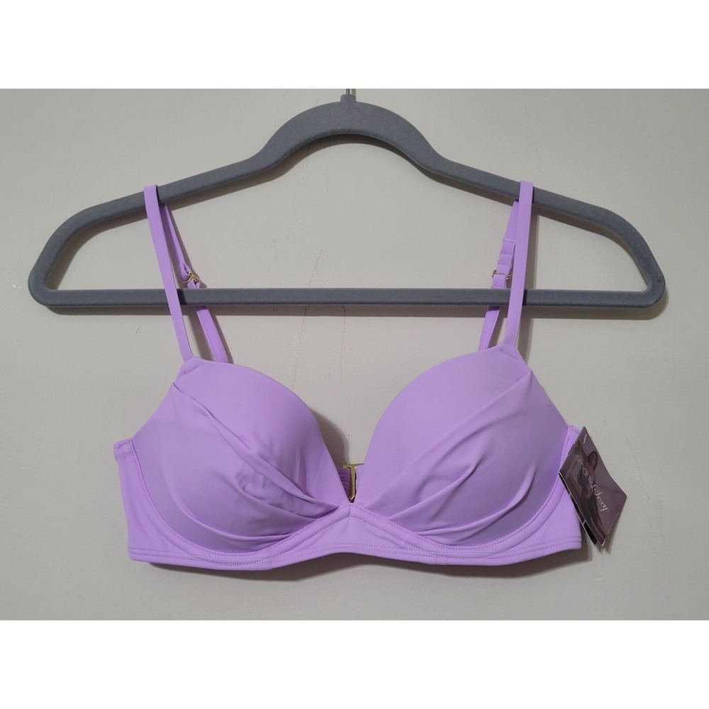 Smart & Sexy Swim Secret Convertible Push-up Bikini Top SA1002 Purple 34B NWT